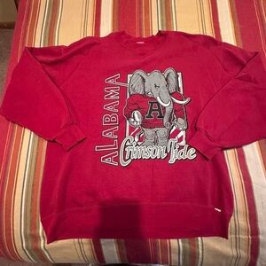 Russell Athletic Red Crewneck Sweatshirt with Blue Logo